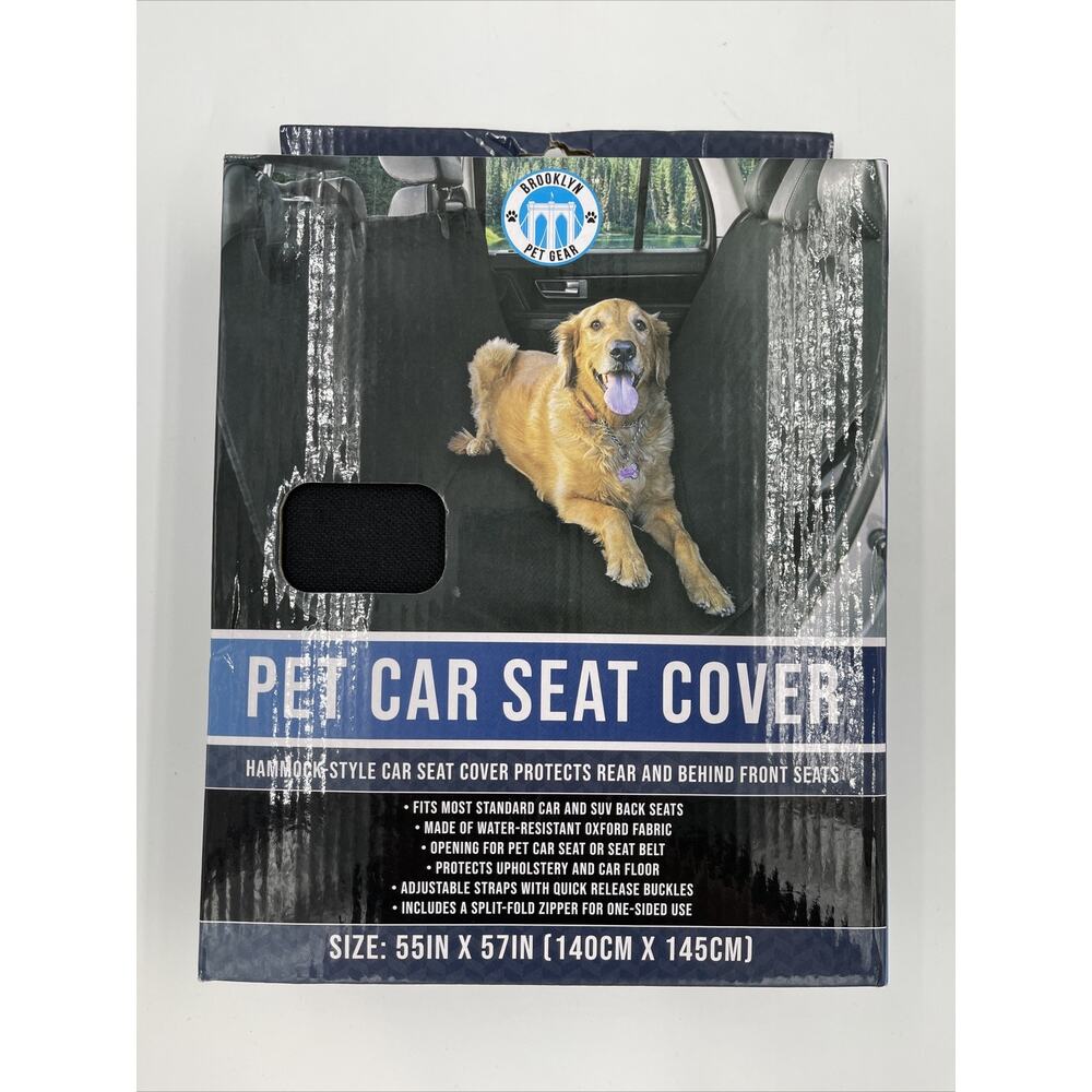 Brooklyn Gear Pet Hammock Car Seat Cover 55x57 Inch Black SUV Truck New